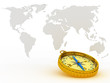 Compass on background of the card