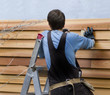 Applying cedar siding Applying cedar siding
