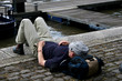 man taking nap