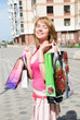 Girl with bags after shopping