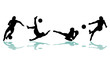 Vector: 4 silhouettes football soccer player 4 silhouettes football soccer player