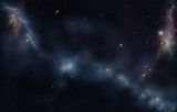 Digital created starfield with cosmic Nebula - Fine Art prints