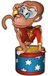 Monkey circus performer - detailed colored illustration