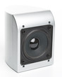 Loudspeakers on a white