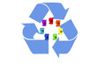 blue recycle symbol