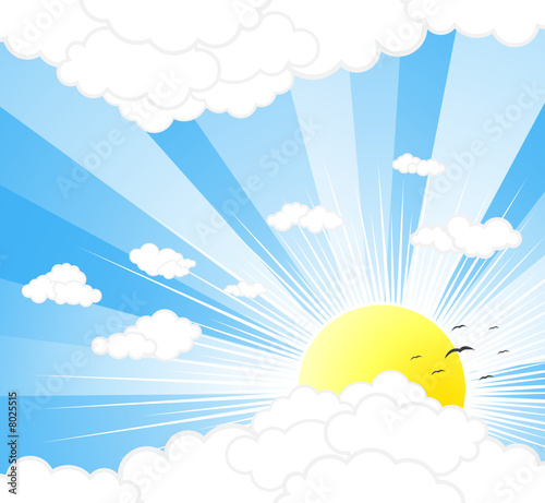 Beautiful sunny sky background Beautiful sunny sky background