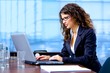 Businesswoman working on computer
