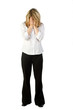 Woman covering face