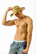 The young man in a straw hat