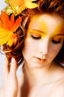 Photo : Autumn portrait of a female model Autumn portrait of a female model