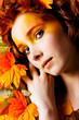 Photo : Autumn portrait of a beautiful model Autumn portrait of a beautiful model