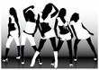 Girls band on the dance floor