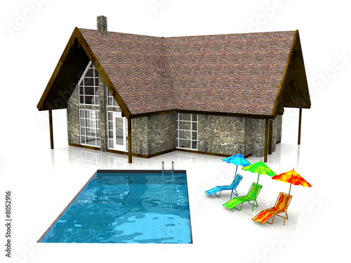 Illustration: Maison et piscine Maison et piscine