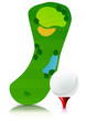Terrain et balle de golf (reflet)