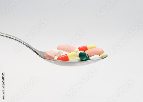 Photo: Spoon with vitamins Spoon with vitamins
