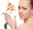 beautiful women with flower 