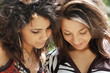 Happy girlfriends outdoors