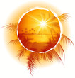 canvas print picture Tropical_frame_sunset_on_the_beach