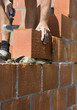 construction worker building a wall construction worker building a wall