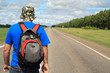 man on road