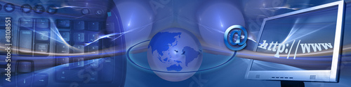 Illustration: Header: Technology and speedy internet connections Header: Technology and speedy internet connections