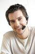 Young man wearing a headset