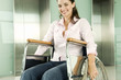 A woman sitting in a wheelchair