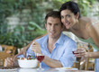 A couple eating a meal