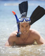 A man snorkeling