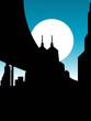 Illustration: city in evening city in evening