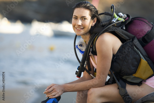 Photo: A female scuba diver A female scuba diver