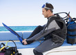 A man about to go scuba diver