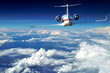 Image : Luxury airplane above sky, clouds