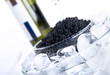 Black caviar with wine Black caviar with wine