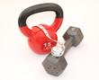 Kettlebell and Dumbell with measuring tape