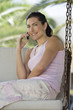 A woman chatting on a mobile phone
