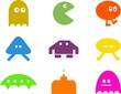 retro gaming shapes