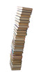 high stack of books