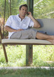 A man chatting on a mobile phone