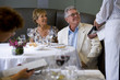 Couple having meal in restaurant