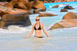 woman on beach