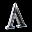 Lambda symbol in glass (3d)