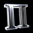 Pi symbol in glass (3d)