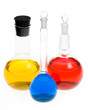 Various colorful flasks