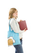 The young student isolated on a white