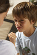 Boy and girl fighting.