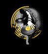 dj mix - yellow and black