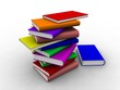 3d Books stacked on top