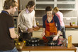 Couples cooking in the kitchen.