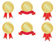 Gold rosettes and banners